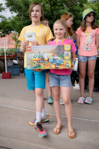 Caleb and Ariana Waldron first place winner for child category for the 2022 LEGO creation festival
