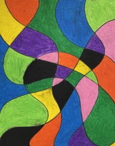 Colorful abstract cubism art
