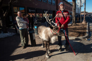 Reindeer and handler in Old town Square