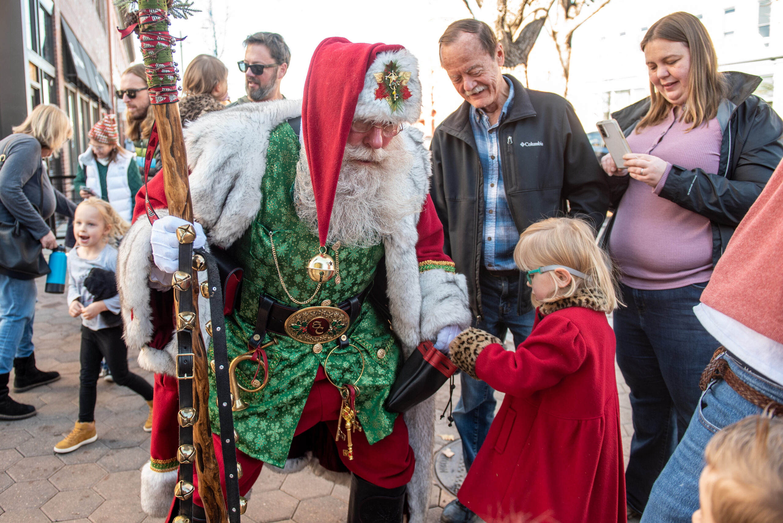 Santa greets children in Old Town Square