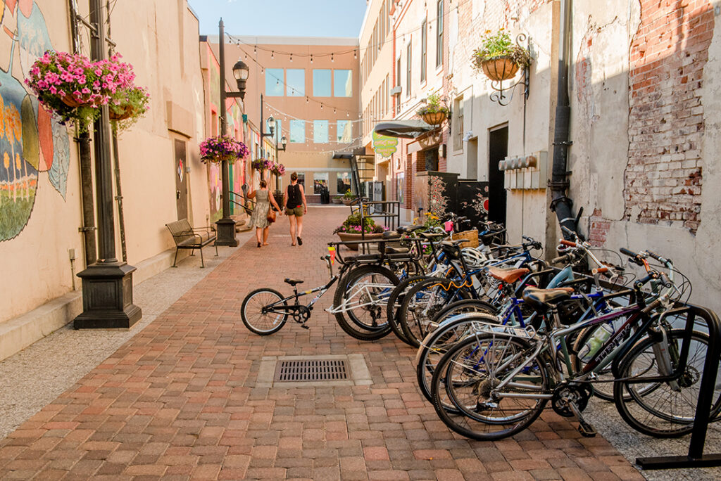 bikes parked in tenney court alley
