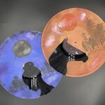Art featured on two albums. One has a horse and the other is a silhouette of a woman.