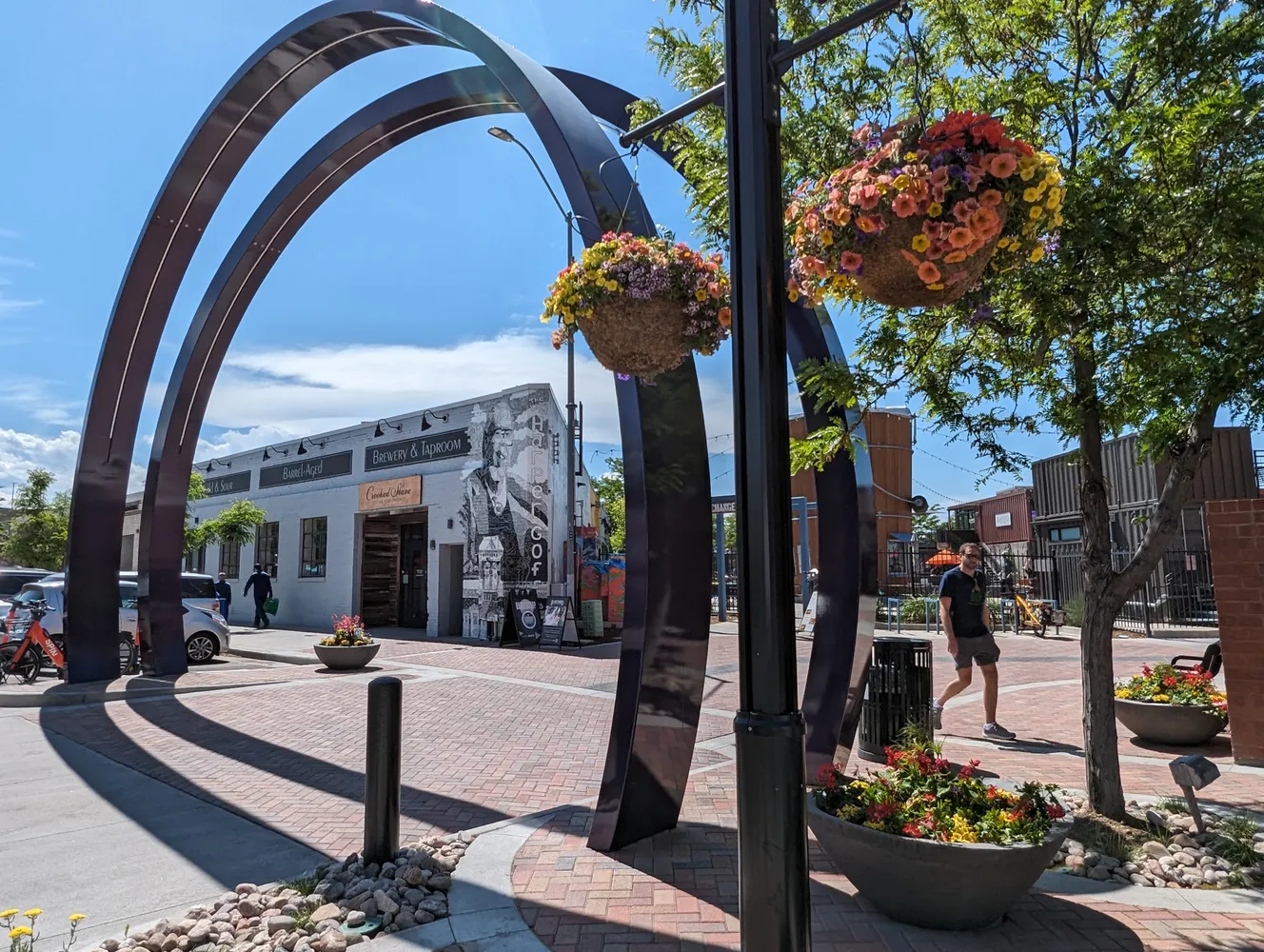 harper goff purple ribbons public art installation