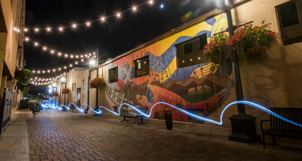 Tenney Court Alley at night