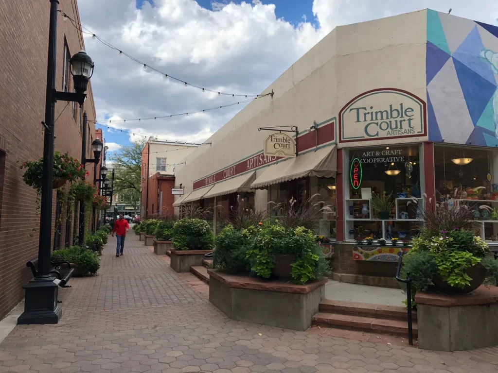 Trimble Court in downtown fort collins after improvements
